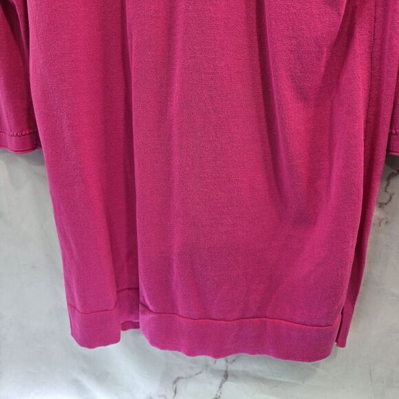 Chicos Cardigan Womens 0 Small Pink Wrap Topper Magenta Hot Travelers Ruana Long - Picture 7 of 12